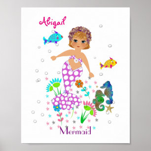 Magiska Sjöjungfrun Sea Creatures Bild Personlig Poster