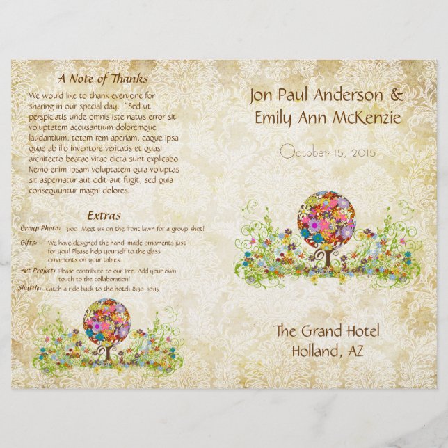 Magiska skogcirkeln Kärlek Flower Träd Bröllop (Framsida)