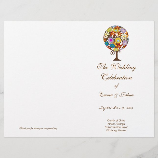 Magiska skogcirkeln Kärlek Flower Träd Bröllop (Framsida)