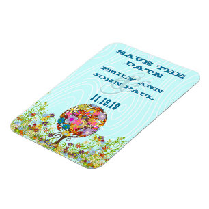 Magiska skogcirkeln Kärlek Flower Träd Bröllop Magnet