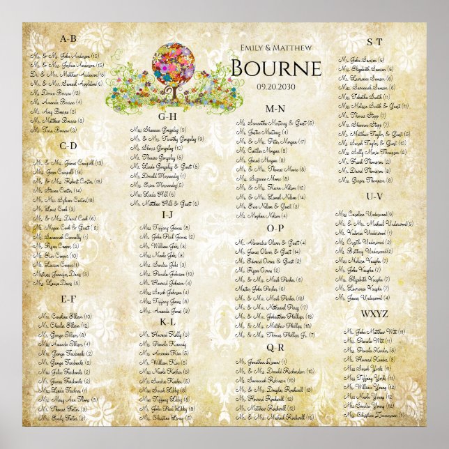 Magiska skogcirkeln Kärlek Flower Träd Bröllop Poster (Framsidan)