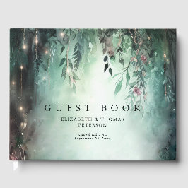 Magiska skogsvattensystem Grönt Guld Bröllop Gästböcker