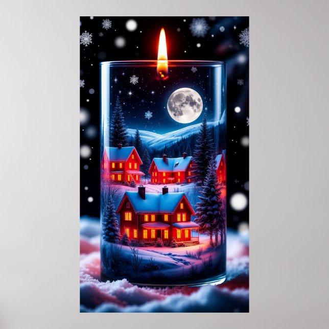 ✨ Magiska Snölykta Byar ❄️🕯️ Poster (Framsidan)