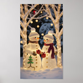 Magiska Snömannen Julbelysning Poster
