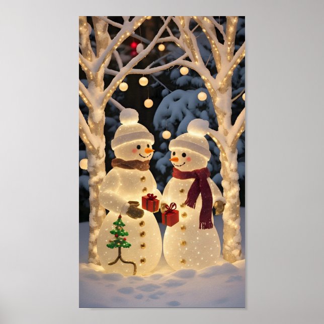 Magiska Snömannen Julbelysning Poster (Framsidan)