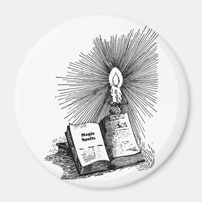 Magiska Spådomar Bok Candle Witchcraft art Magnet (Framsidan)