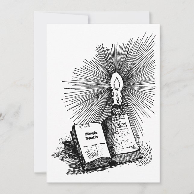 Magiska Spådomar Bok Candle Witchcraft art Tack Kort (Framsida)