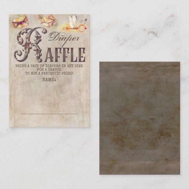 Magiska Spådomar Diaper Raffle Biljett Tilläggskort (Fram/baksida)