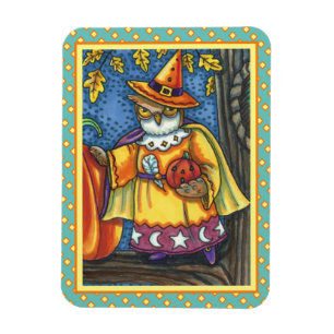 MAGISKA SPÅDOMAR OCH HALLOWEEN HOOTS, UGGLA WIZARD MAGNET
