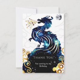 Magiska Strålande Drakens Födelsedag Tack Kort