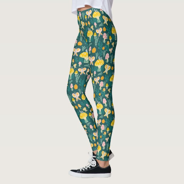 Magiska svampar Cute Butterflies Snigel Ladybugs Leggings (Vänster)
