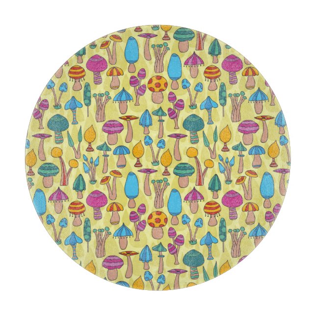 Magiska svampar Doodle Seamless Mönster (Framsidan)