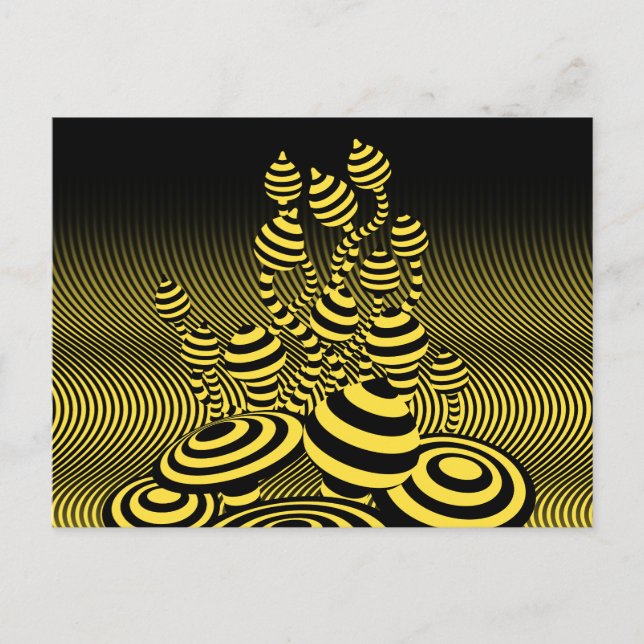 Magiska svampar med vykort optisk geometrisk utfor (Framsida)