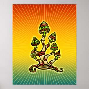 Magiska svampar - psykedelisk poster