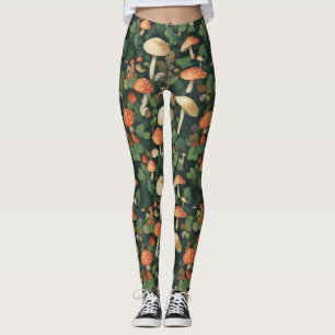 Magiska svampar, skogsträdgårdar leggings