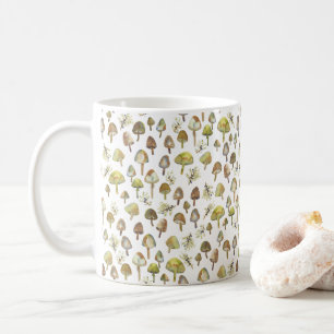 Magiska svampar Vattenfärgsskog Mönster Kaffemugg