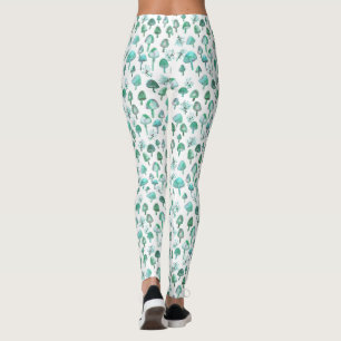 Magiska svampar Vattenfärgsskog Mönster Leggings
