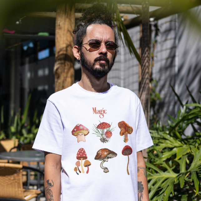 Magiska svampar yoga meditation camping art svamp t shirt (Skapare uppladdad)