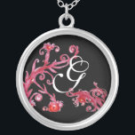 MAGISKA SVAROR I RED OCH BLACK Monogram Silverpläterat Halsband<br><div class="desc">Elegant,  unik och färglös utformning,  blomning,  blommar och blomning i Vår. Vattenfärgning med guld- och silver-folie.</div>