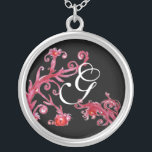 MAGISKA SVAROR I RED OCH BLACK Monogram Silverpläterat Halsband<br><div class="desc">Elegant,  unik och färglös utformning,  blomning,  blommar och blomning i Vår. Vattenfärgning med guld- och silver-folie.</div>