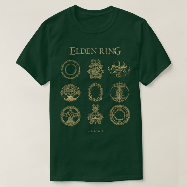 Magiska symboler för Elden Ring Guld T Shirt (Design framsida)