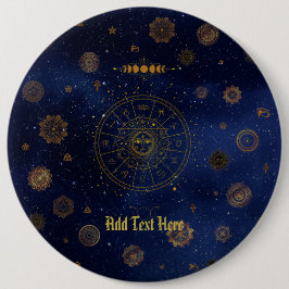 Magiska symboler för skydd Mandala Pagan Witch Knapp