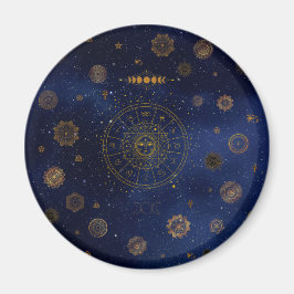 Magiska symboler för skydd Mandala Pagan Witch Magnet