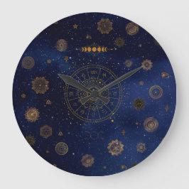 Magiska symboler för skydd Mandala Pagan Witch Stor Klocka