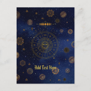 Magiska symboler för skydd Mandala Pagan Witch Vykort