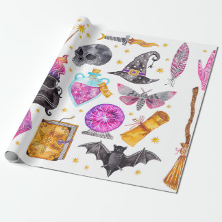 Magiska symboler för vattenfärg. Hand plockade, do Presentpapper