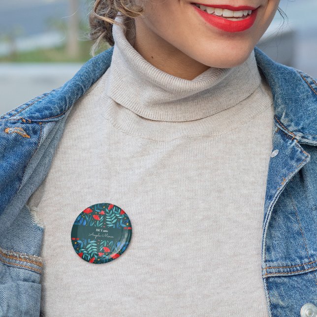 Magiska trädgården - mörk teal och rött knapp (Skapare uppladdad)