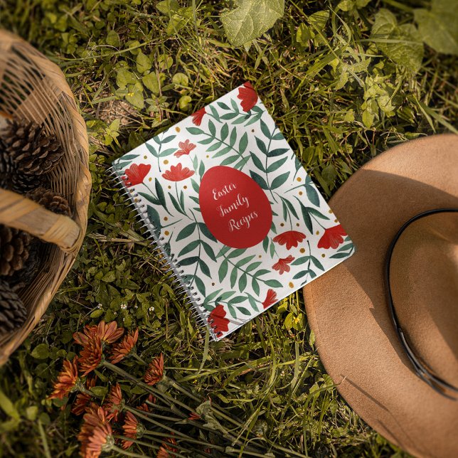 Magiska trädgårdsblommor i rött och grönt anteckningsbok (Skapare uppladdad)