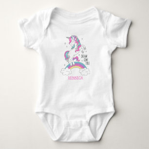 Magiska unicorn i rosa och silver glitter t shirt