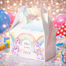 Magiska unicorns och regnbågars vattenfärgfödelsed presentaskar