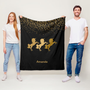 Magiska universitet guld Glitter Fleecefilt