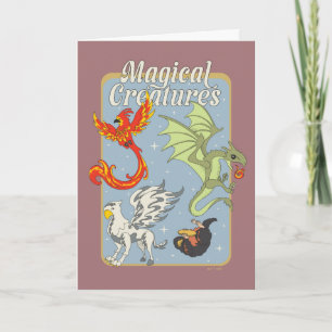 Magiska varelser Vintage grafik Kort