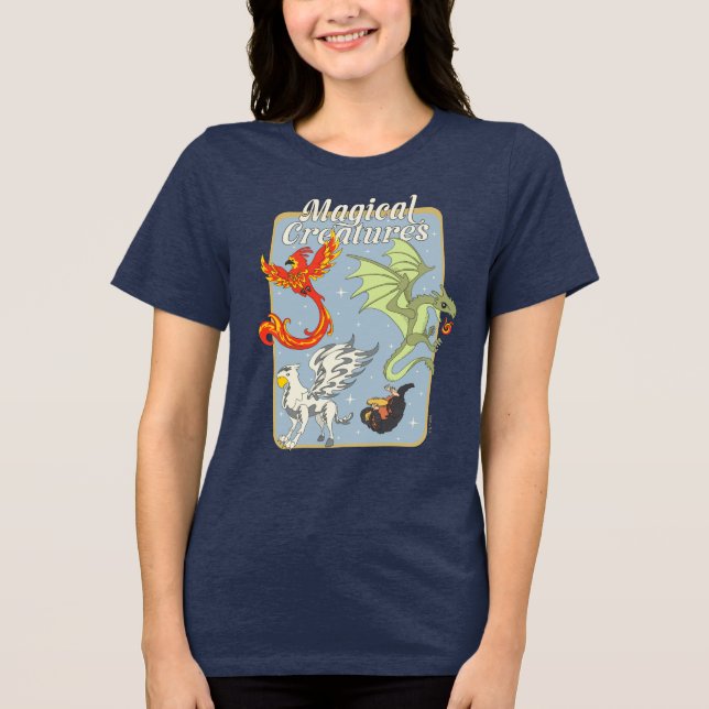 Magiska Varelser Vintage Grafik T Shirt (Framsida)
