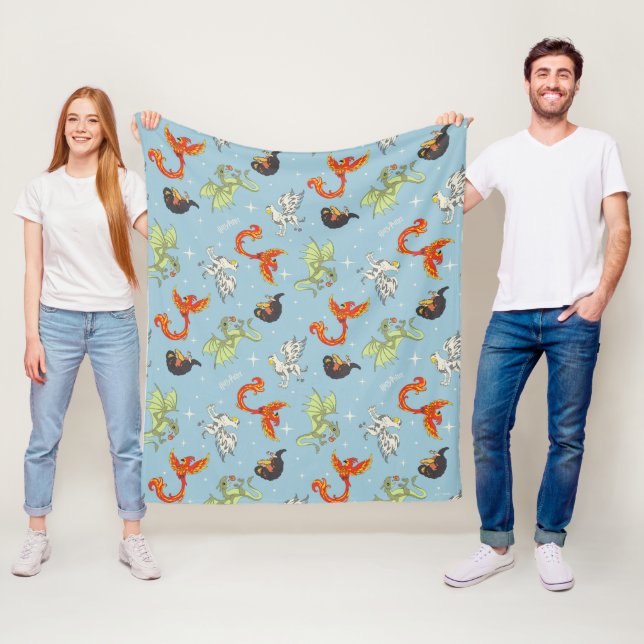 Magiska Varelser Vintage Mönster Fleecefilt (På plats)