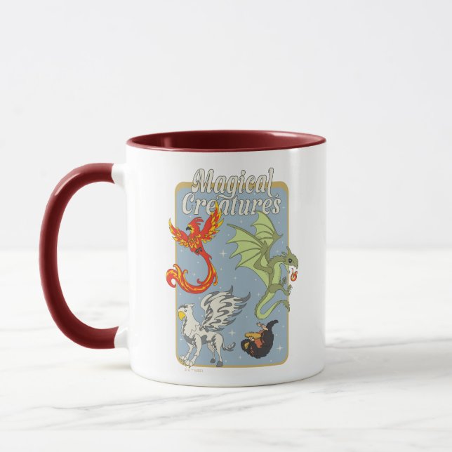 Magiska varelser vintagegrafik mugg (Vänster)