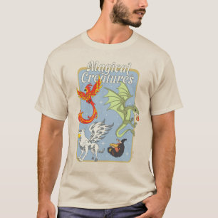 Magiska varelser vintagegrafik t shirt
