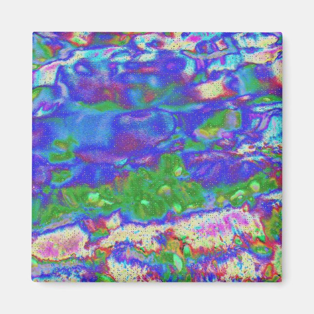 Magiska vattenfärger, digital abstrakt magnet (Framsidan)
