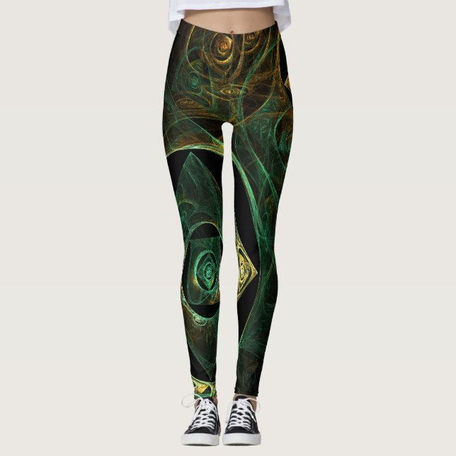 Magiska Vibrations Abstrakt Art Leggings (Framsida)