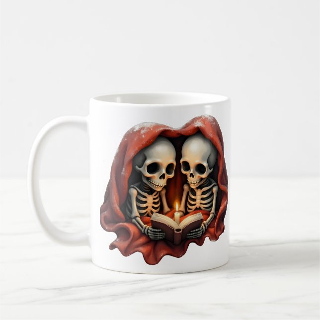 Magiska vinterögonblick, två skelett kaffemugg (Vänster)