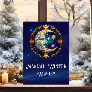 Magiska Vinterönskningar Celestiala Mån Jul Julkort