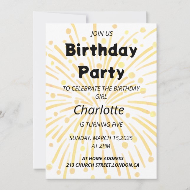 Magiskt 5:e födelsedag inbjudningar (Framsida)