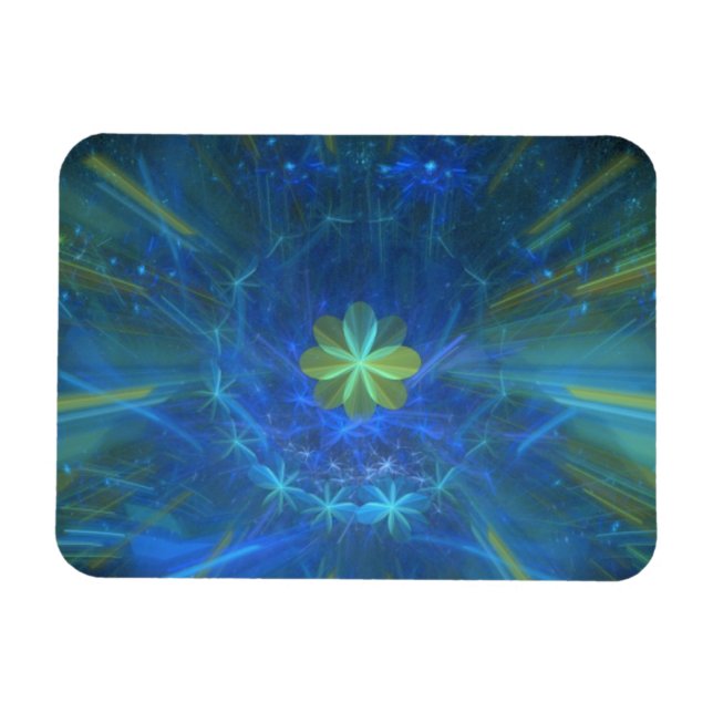 Magiskt åtta Löv Klöver Magnet (Horisontell)