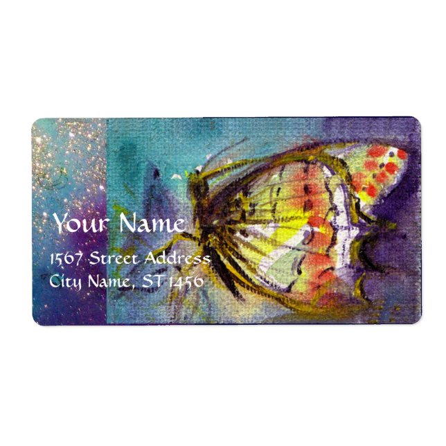 MAGISKT BUTTERFALL I BLUE GULD SPARKLES FRAKTSEDEL (Framsidan)