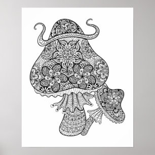Magiskt champinjonklotter 2 för hand plockade poster