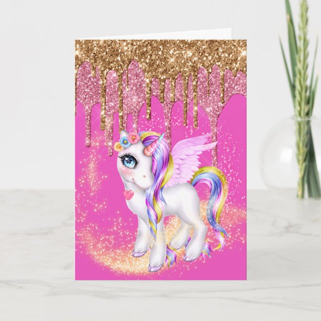Magiskt enmajsdamm från vinge glitter kort (Framsida)