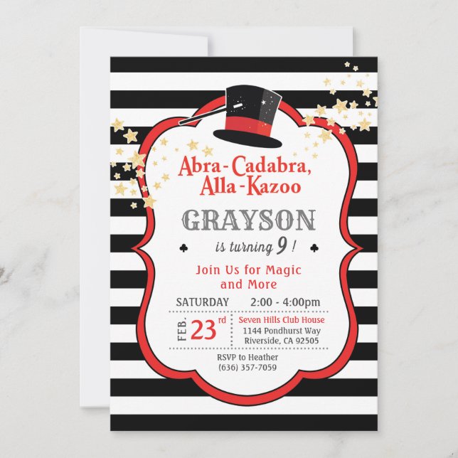 Magiskt födelsedagsinbjudan inbjudningar (Framsida)